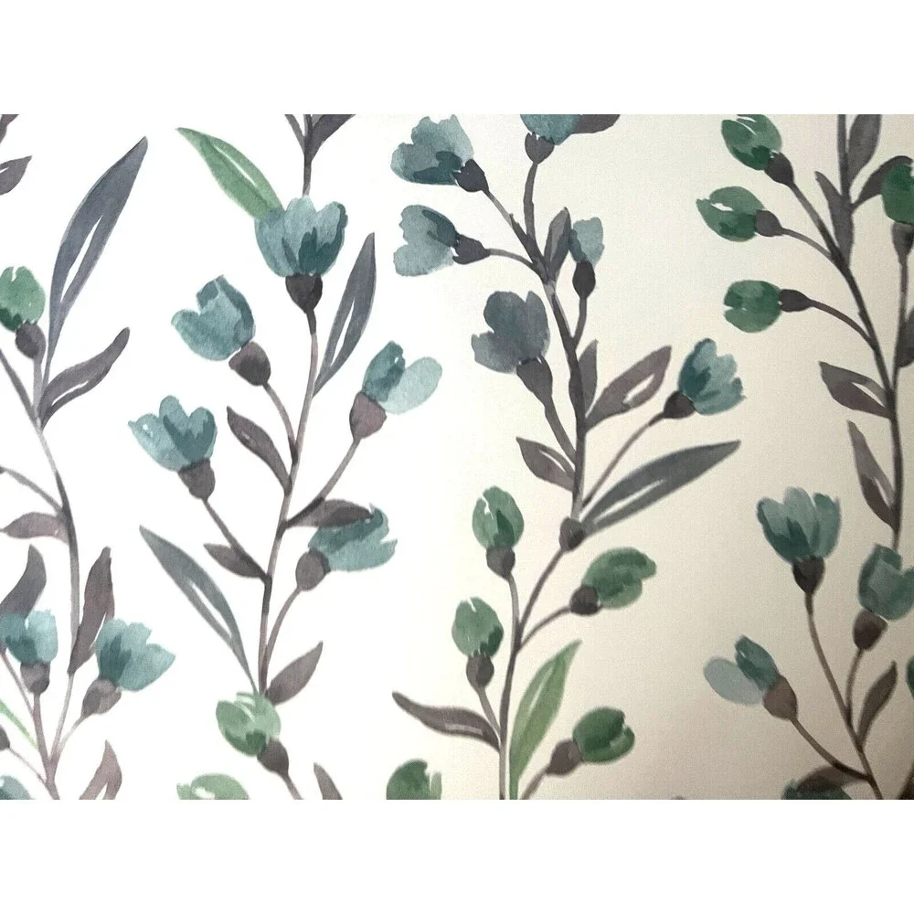 Flower Placemats Vinyl Wipe Clean Green Blue Made in the USA Set of 4